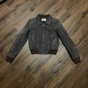 Vintage Leather Bomber Jacket